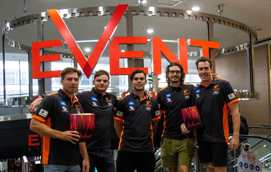 SLIDER-EventCinemas.png GIANTS members can enjoy Event Cinemas just like GIANTS players Toby Greene, Zac Williams, Phil Davis, Jeremy Cameron and Heath Shaw. - GWS Giants,AFL,AFLW
